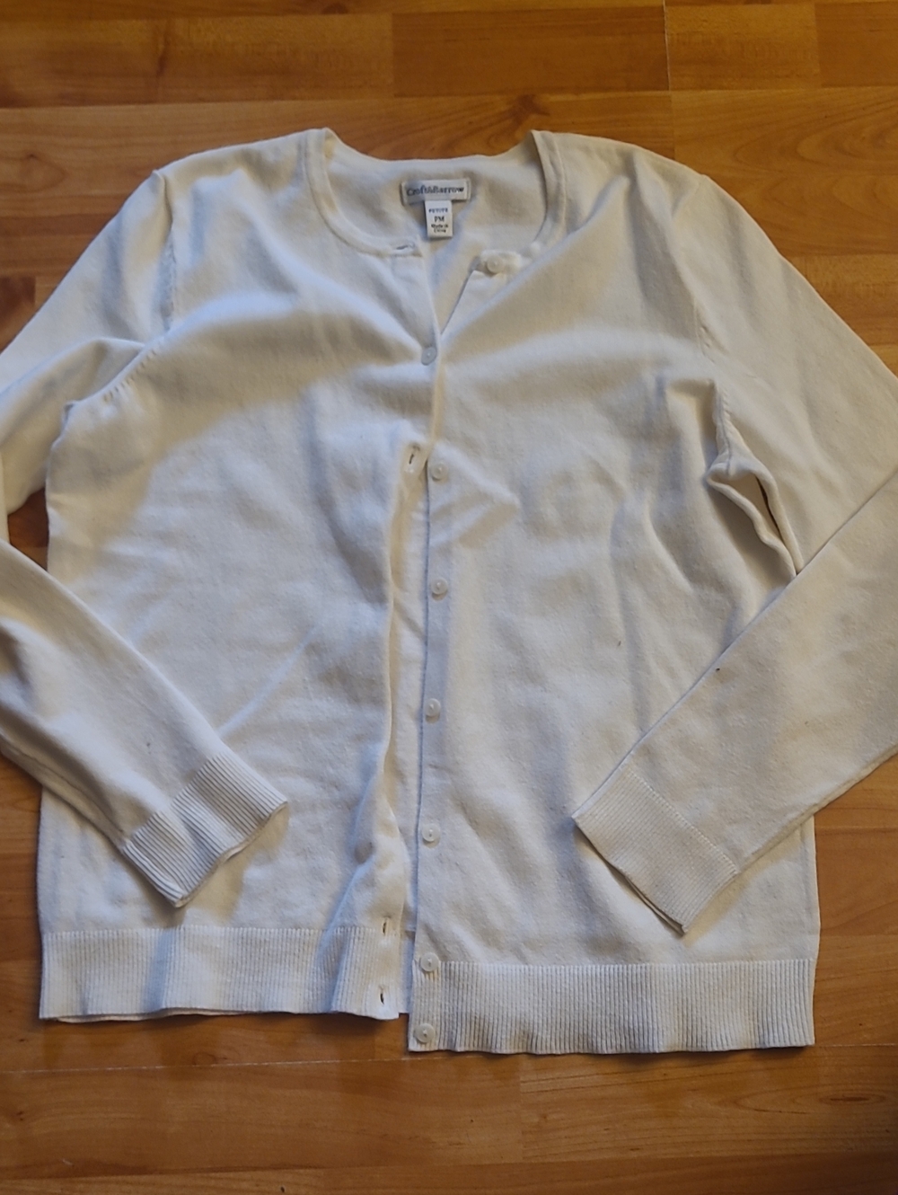 Crodt And Barrow Womens Button-Front Cardigan in Off-White